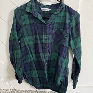 Old Navy Green and Blue Plaid Shirt